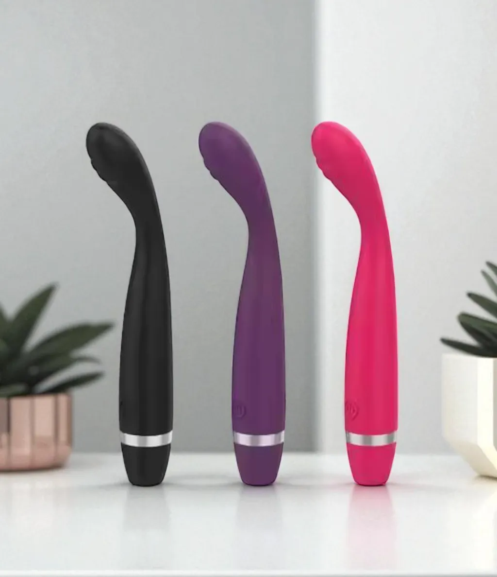 Dilbar Touch 10 mode G-spot vibrator with curved ergonomic design, body-safe silicone and compact structure from FunKeeper